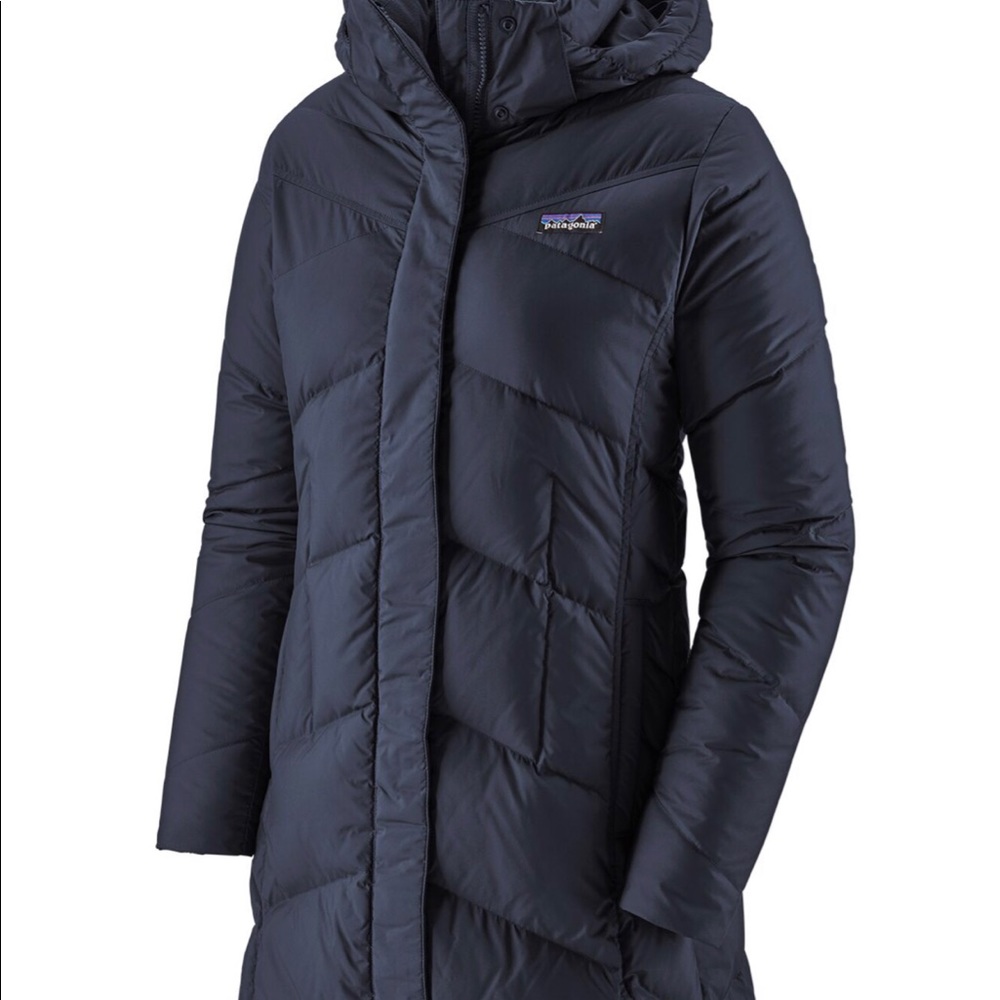 Women’s down with it parka NWT large new navy